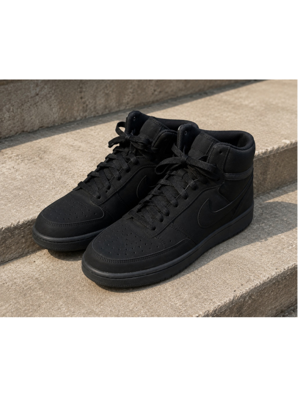 Men's Nike Court Vision Mid Black Sneakers Size 12 Summer
